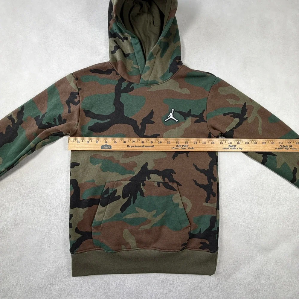 Jordan Kids Medium 10-12 Camo‎ Pullover Hoodie Green Brown Jumpman Logo Fleece
